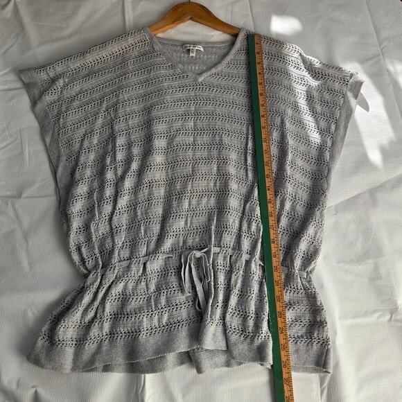 Croft & Barrow Short Sleeve Grey Open Knit Sweater Top Woman's Size XL - Picture 7 of 8